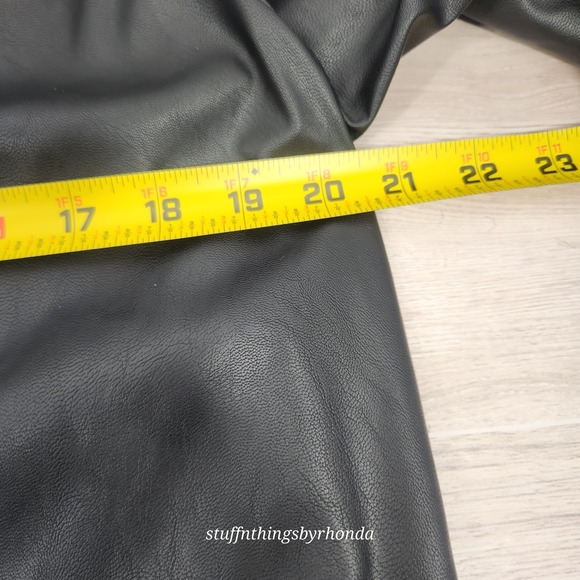 NWT Who What Wear‎ Black Vegan Faux Leather Puff Sleeve Mini Shift Womens Size M - Picture 11 of 13